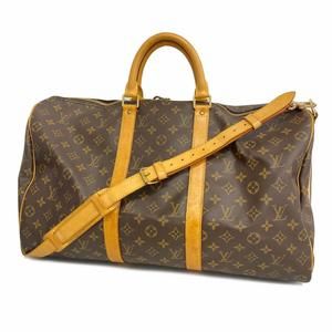 Louis Vuitton Boston Bag Monogram Keepall Bandouliere 50 M41416 Brown Men's W...